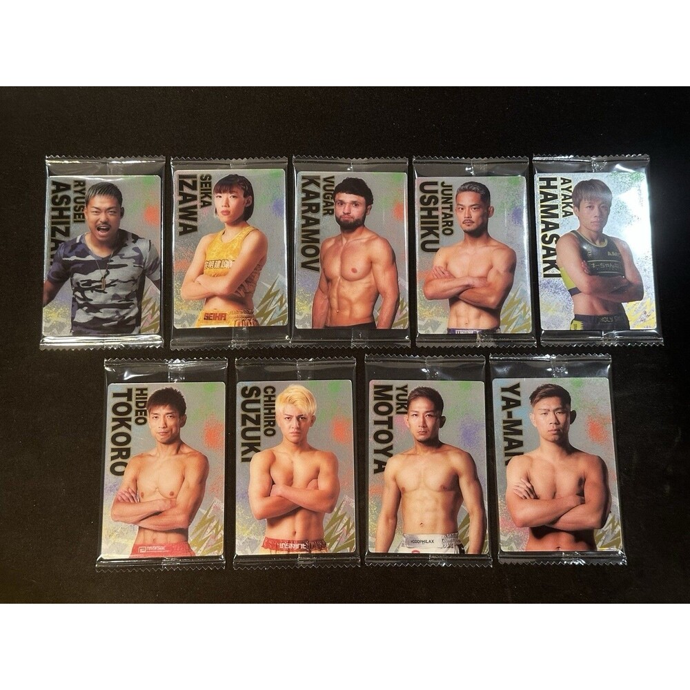 Lot of (9) Rizin MMA Fighting Bandai Wafer Foil Cards Ashizawa Chihiro Suzuki ++